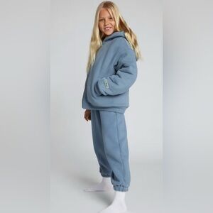 Comfrt Kids Sz Medium Sky Blue 2 Piece Weighted Hoodie Jacket & Jogger Set Viral